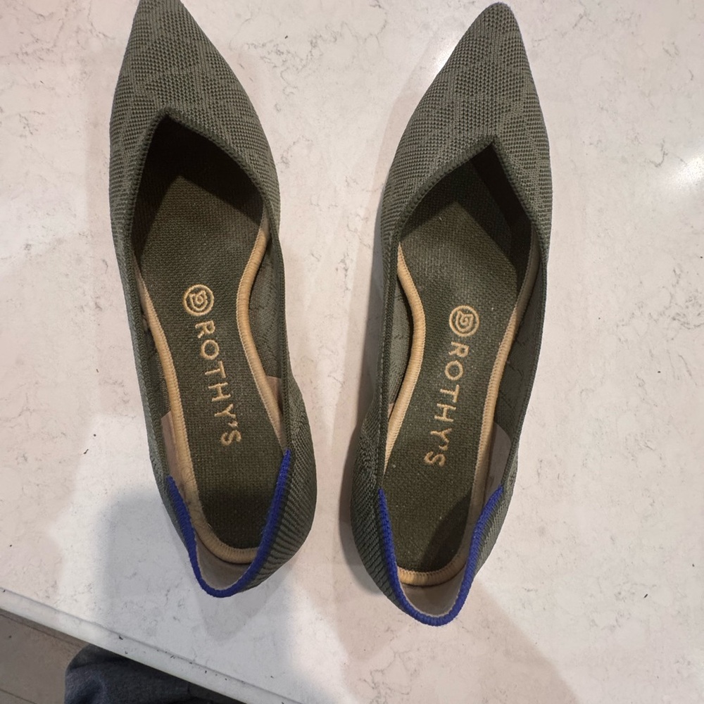 Rothy's Olive and Blue Women's Flats